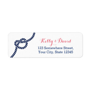 Royal Blue Tying the Knot Wedding Return Address