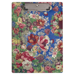 Royal Blue Victorian Rose Ornamental Pattern Clipboard