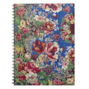 Royal Blue Victorian Rose Ornamental Pattern Notebook