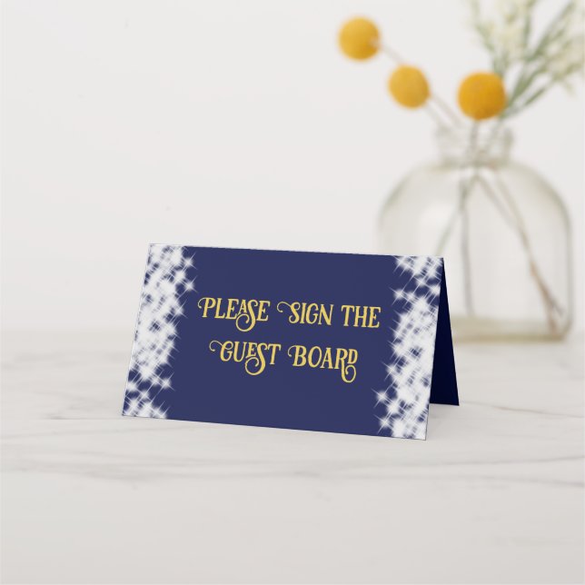 Royal Blue Vintage Boho Quinceañera Spanish Place Card (Back)