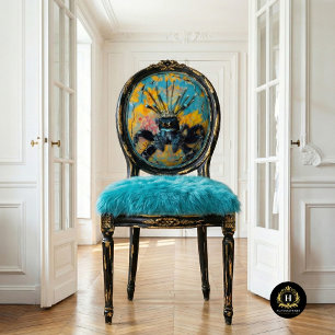 Royal Blue Vintage Floral Peacock Spider Art Tissue Paper