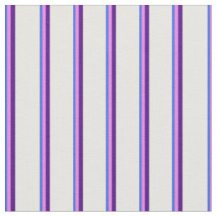 Royal Blue, Violet, Indigo & White Stripes Fabric
