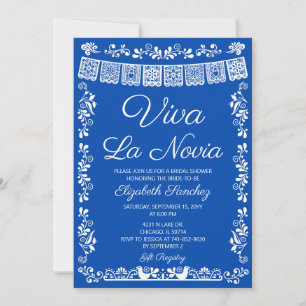 Royal Blue Viva La Novia Bridal Shower Invitation