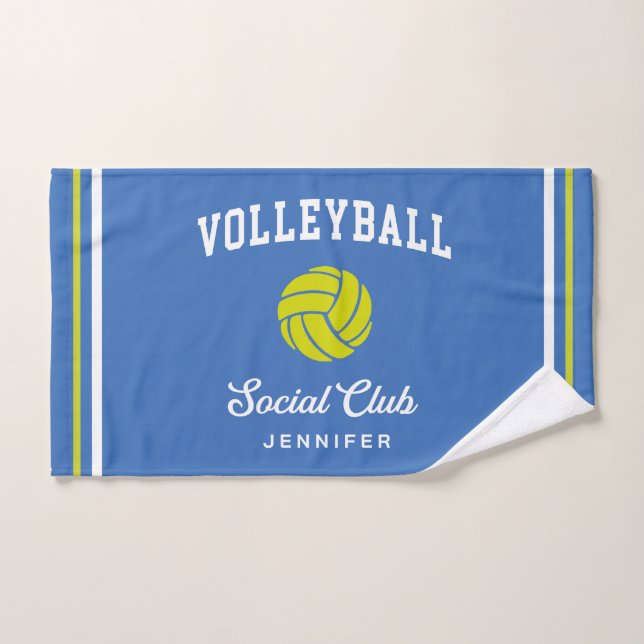 Royal Blue Volleyball Social Club Custom Name Hand Towel (Hand Towel)