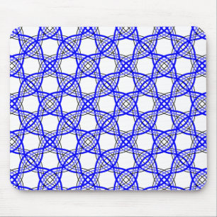 royal blue wavy lines geometric mesh mouse mat