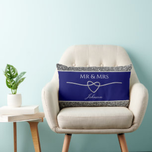 Royal Blue Wedding Favour Lumbar Cushion