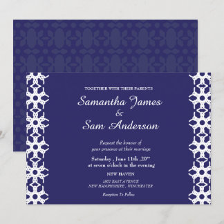 Royal Blue Wedding Invitation Card