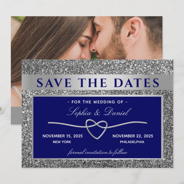 Royal Blue Wedding Save The Date (Front/Back)