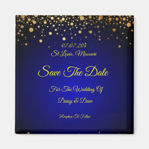 Royal Blue Wedding Save The Date Magnet 