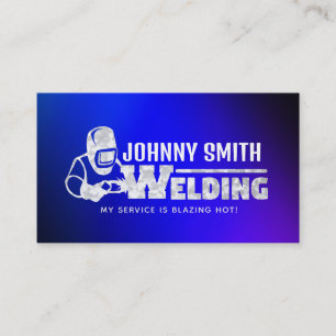 Royal Blue Welder Business Cards