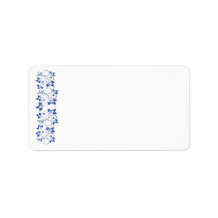 Royal Blue White Address Label - Blank