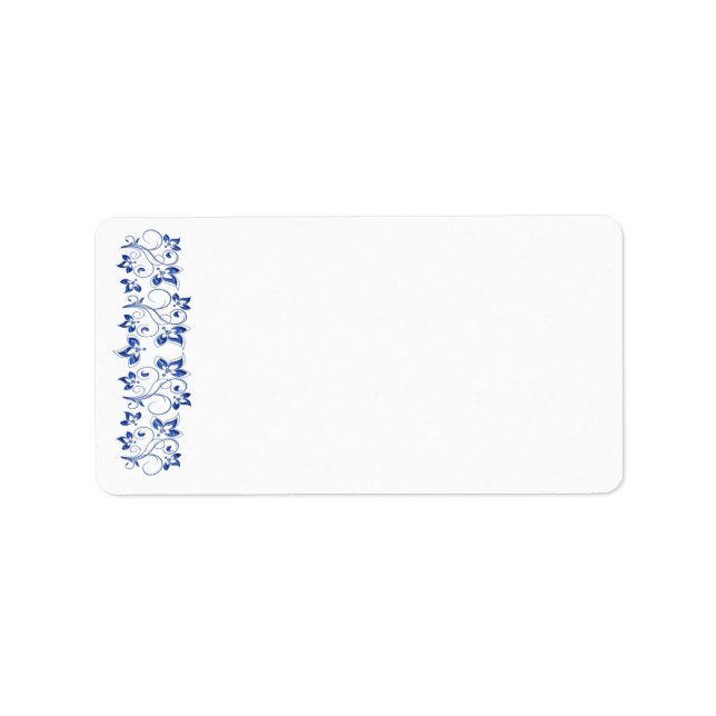 Royal Blue White Address Label - Blank (Front)