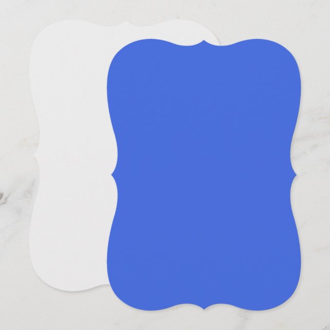Royal Blue & White Curved Flat Card – Customisable (Front/Back)