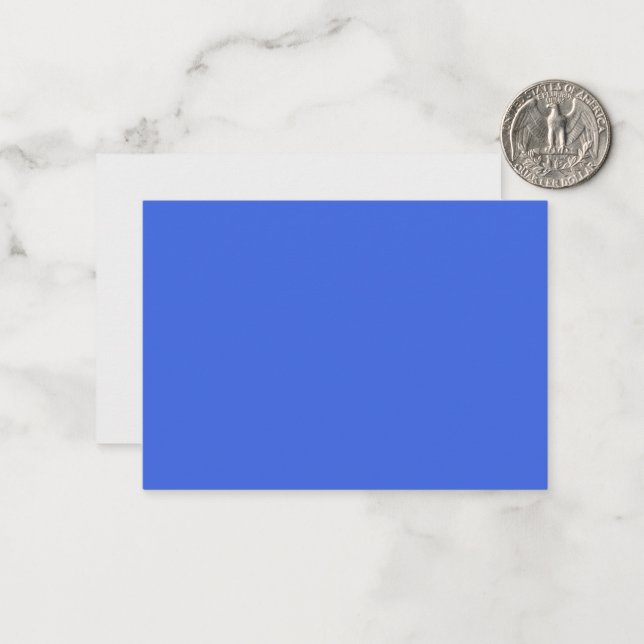 Royal Blue & White Flat Note Card – Customisable (Front/Back In Situ)