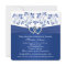 Royal Blue, White Floral Hearts Bridal Shower