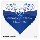 Royal Blue, White Floral Wedding Wall/Floor Decal
