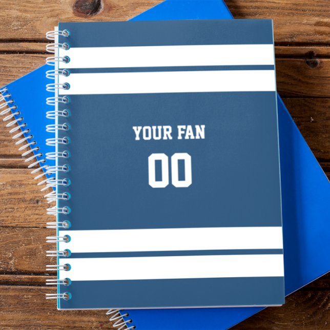 Royal Blue & White Football Team Personalised Notebook (Creator Uploaded)