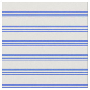 Royal Blue & White Lined Pattern Fabric