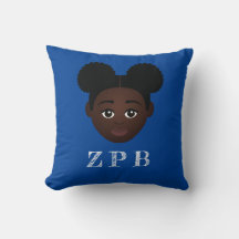 Royal Blue & White Message Throw Pillow