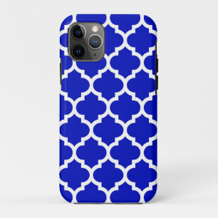 Royal Blue White Moroccan Quatrefoil Pattern #5 iPhone 11 Pro Case