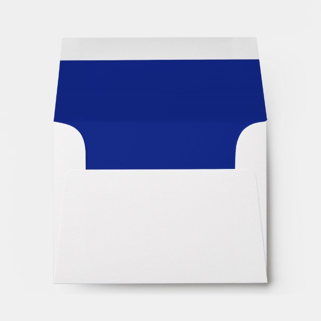 Royal Blue White Note Card Envelope (Back (Bottom))