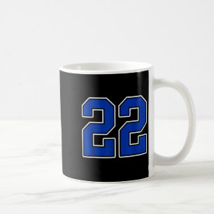 Royal Blue White Number 22 Jersey Player Uniform # Coffee Mug