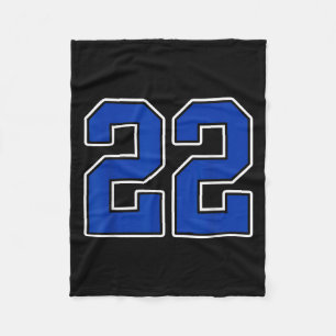 Royal Blue White Number 22 Jersey Player Uniform # Fleece Blanket