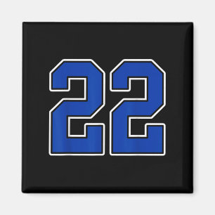 Royal Blue White Number 22 Jersey Player Uniform # Magnet