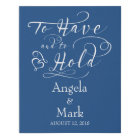 Royal Blue White Personalised Wedding Sign