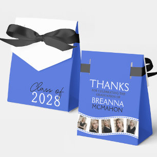 Royal Blue & White Photo Collage Filmstrip Favour Box