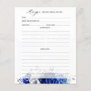 Royal Blue White Silver Bridal Shower Recipe