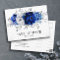 Royal Blue White Silver Floral Save the Date