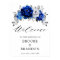 Royal Blue White Silver Floral Wedding Welcome