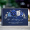 Royal Blue White Silver Metallic Floral Wedding Gu