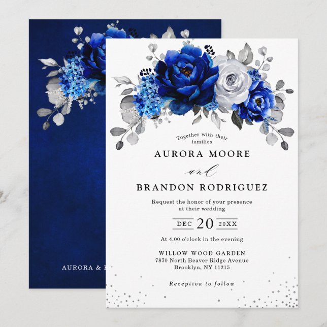 Royal Blue And Purple Wedding RSVP Postcard | Zazzle - View #11