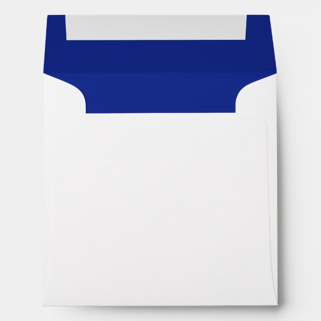 Royal Blue White Square Envelope (Back (Bottom))
