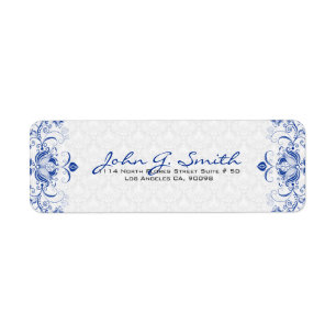 Royal Blue & White Vintage Floral Swirls & Damasks