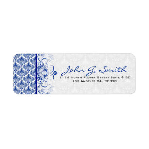 Royal Blue & White Vintage Floral Swirls & Damasks