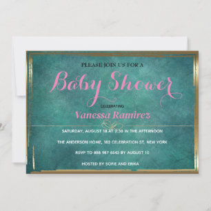 Royal blue with gold colour, cute invitation