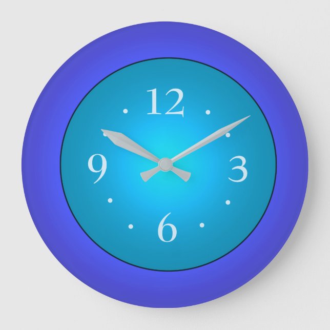 Royal Blue with Green Aqua Centre Wall Clock (Front)