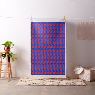 Royal blue with multi red hearts and a wavy border fabric
