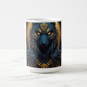 Royal Blue Wolf Mug - Mystic Wolf Coffee Mug - Fan