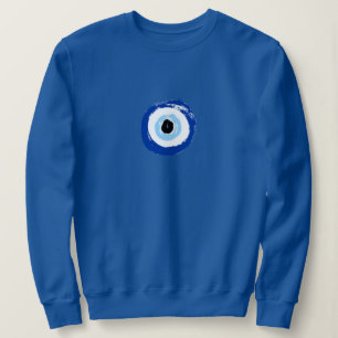 Royal Blue Women's Sweatshirt w/ Evil Eye Image