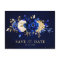 Royal Blue Yellow Gold Floral Save the date Postca