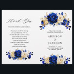 Royal Blue Yellow Gold Floral Wedding Program<br><div class="desc">Elegant royal blue gold theme wedding program featuring elegant bouquet of royal blue,  Navy,  gold,  yellow  colour rose flowers buds and eucalyptus leaves. Please contact me for any help in customisation or if you need any other product with this design.</div>