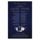 Royal Blue Yellow Gold Floral Wedding Program