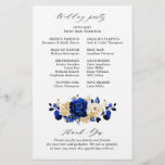 Royal Blue Yellow Gold Floral Wedding Program<br><div class="desc">Elegant royal blue gold theme wedding program featuring elegant bouquet of royal blue,  Navy,  gold,  yellow  colour rose flowers buds and eucalyptus leaves. Please contact me for any help in customisation or if you need any other product with this design.</div>