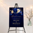 Royal Blue Yellow Gold Floral wedding Welcome
