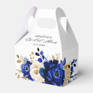 Royal Blue Yellow Gold Metallic Bridal Shower Favour Box