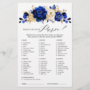 Royal Blue Yellow Gold Metallic Bridal Shower Game